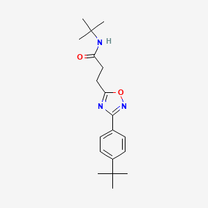 molecular formula C19H27N3O2 B7690292 N-(tert-butyl)-3-(3-(4-(tert-butyl)phenyl)-1,2,4-oxadiazol-5-yl)propanamide 