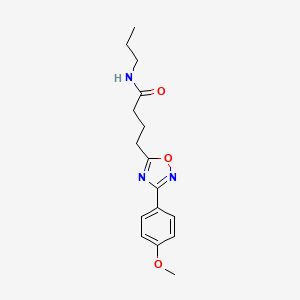 molecular formula C16H21N3O3 B7690302 4-(3-(4-methoxyphenyl)-1,2,4-oxadiazol-5-yl)-N-propylbutanamide 