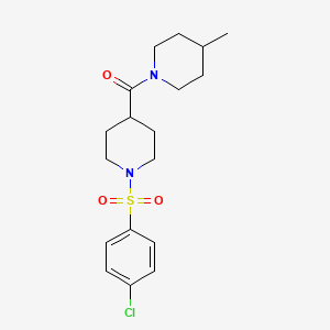 molecular formula C18H25ClN2O3S B7690335 2-[1-(4-chlorobenzenesulfonyl)piperidine-4-carbonyl]-1,2,3,4-tetrahydroisoquinoline 