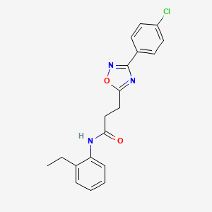 molecular formula C19H18ClN3O2 B7690353 3-(3-(4-chlorophenyl)-1,2,4-oxadiazol-5-yl)-N-(2-ethylphenyl)propanamide 