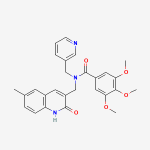 molecular formula C27H27N3O5 B7690367 N-((2-hydroxy-6-methylquinolin-3-yl)methyl)-3,4,5-trimethoxy-N-(pyridin-3-ylmethyl)benzamide 