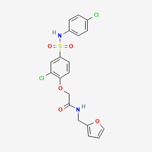 molecular formula C19H16Cl2N2O5S B7690392 2-{2-chloro-4-[(2-methoxyethyl)sulfamoyl]phenoxy}-N-[3-(trifluoromethyl)phenyl]acetamide 