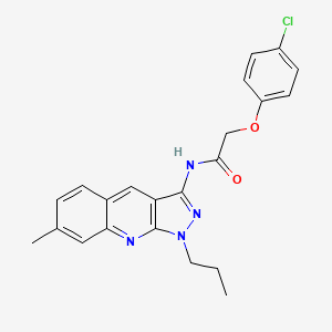 molecular formula C22H21ClN4O2 B7690397 2-(4-chlorophenoxy)-N-(7-methyl-1-propyl-1H-pyrazolo[3,4-b]quinolin-3-yl)acetamide 
