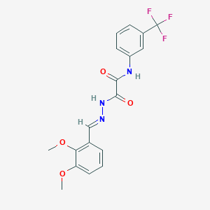 molecular formula C18H16F3N3O4 B7690403 (E)-2-(2-(2,3-dimethoxybenzylidene)hydrazinyl)-2-oxo-N-(3-(trifluoromethyl)phenyl)acetamide 