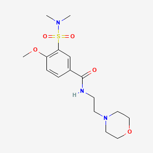 molecular formula C16H25N3O5S B7690423 N-(butan-2-yl)-4-methoxy-3-(piperidine-1-sulfonyl)benzamide 