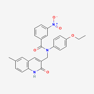 molecular formula C26H23N3O5 B7690430 N-(4-ethoxyphenyl)-N-((2-hydroxy-6-methylquinolin-3-yl)methyl)-3-nitrobenzamide 