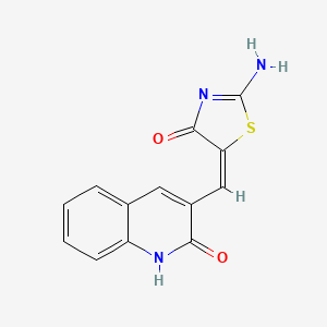 molecular formula C13H9N3O2S B7690437 (E)-5-((2-hydroxyquinolin-3-yl)methylene)-2-iminothiazolidin-4-one 