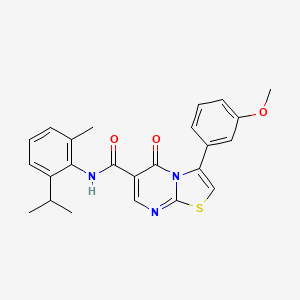 molecular formula C24H23N3O3S B7690438 N-[4-chloro-3-(trifluoromethyl)phenyl]-3-(3-methoxyphenyl)-5-oxo-5H-[1,3]thiazolo[3,2-a]pyrimidine-6-carboxamide 