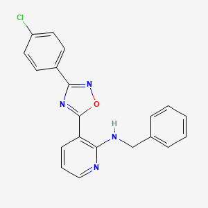 molecular formula C20H15ClN4O B7690441 N-benzyl-3-(3-(4-chlorophenyl)-1,2,4-oxadiazol-5-yl)pyridin-2-amine 