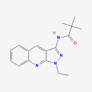 molecular formula C17H20N4O B7690471 N-(1-ethyl-1H-pyrazolo[3,4-b]quinolin-3-yl)pivalamide 