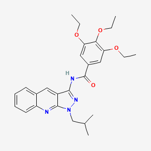 molecular formula C27H32N4O4 B7690496 3,4,5-triethoxy-N-(1-isobutyl-1H-pyrazolo[3,4-b]quinolin-3-yl)benzamide 