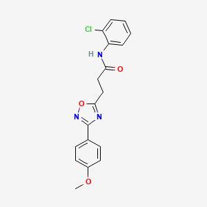 molecular formula C18H16ClN3O3 B7690511 N-(2-chlorophenyl)-3-(3-(4-methoxyphenyl)-1,2,4-oxadiazol-5-yl)propanamide 
