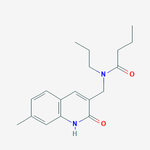 molecular formula C18H24N2O2 B7690520 N-((2-hydroxy-7-methylquinolin-3-yl)methyl)-N-propylbutyramide 