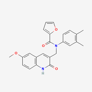N-(3,4-dimethylphenyl)-N-((2-hydroxy-6-methoxyquinolin-3-yl)methyl)furan-2-carboxamide