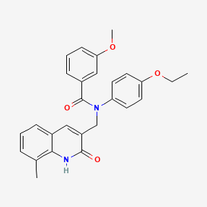 N-(4-ethoxyphenyl)-N-((2-hydroxy-8-methylquinolin-3-yl)methyl)-3-methoxybenzamide