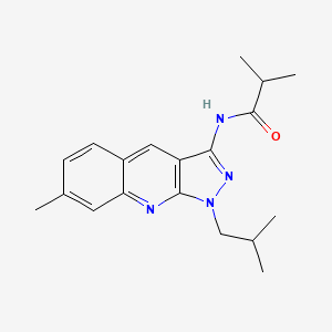 molecular formula C19H24N4O B7690580 N-(1-isobutyl-7-methyl-1H-pyrazolo[3,4-b]quinolin-3-yl)isobutyramide 