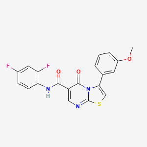 molecular formula C20H13F2N3O3S B7690587 ethyl 4-[3-(3-methoxyphenyl)-5-oxo-5H-[1,3]thiazolo[3,2-a]pyrimidine-6-amido]benzoate 