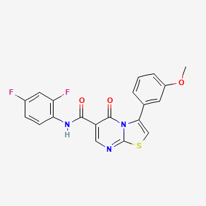 ethyl 4-[3-(3-methoxyphenyl)-5-oxo-5H-[1,3]thiazolo[3,2-a]pyrimidine-6-amido]benzoate