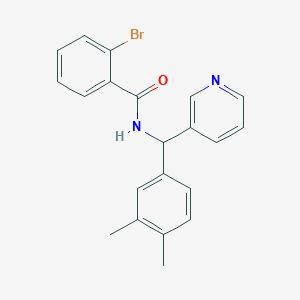 2-bromo-N-((3,4-dimethylphenyl)(pyridin-3-yl)methyl)benzamide