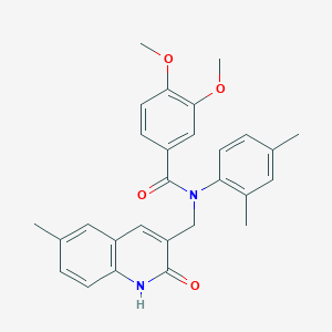 N-(2,4-dimethylphenyl)-N-((2-hydroxy-6-methylquinolin-3-yl)methyl)-3,4-dimethoxybenzamide