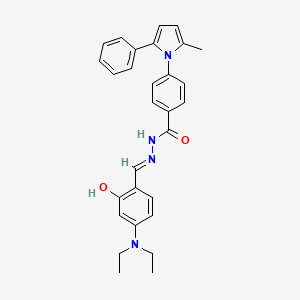 molecular formula C29H30N4O2 B7690672 N-[[4-(diethylamino)-2-hydroxyphenyl]methylideneamino]-4-(2-methyl-5-phenylpyrrol-1-yl)benzamide CAS No. 355418-68-7
