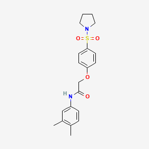 molecular formula C20H24N2O4S B7690678 N-(3,4-dimethylphenyl)-2-(4-(pyrrolidin-1-ylsulfonyl)phenoxy)acetamide 