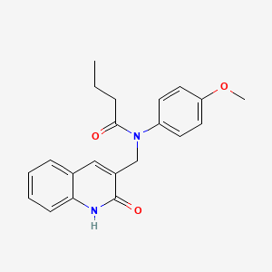molecular formula C21H22N2O3 B7690681 N-((2-hydroxyquinolin-3-yl)methyl)-N-(4-methoxyphenyl)butyramide 