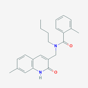 N-butyl-N-((2-hydroxy-7-methylquinolin-3-yl)methyl)-2-methylbenzamide