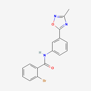 molecular formula C16H12BrN3O2 B7690731 2-bromo-N-(3-(3-methyl-1,2,4-oxadiazol-5-yl)phenyl)benzamide 