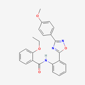 molecular formula C24H21N3O4 B7690748 2-ethoxy-N-(2-(3-(4-methoxyphenyl)-1,2,4-oxadiazol-5-yl)phenyl)benzamide 