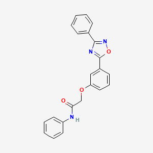 molecular formula C22H17N3O3 B7690759 N-phenyl-2-(3-(3-phenyl-1,2,4-oxadiazol-5-yl)phenoxy)acetamide 