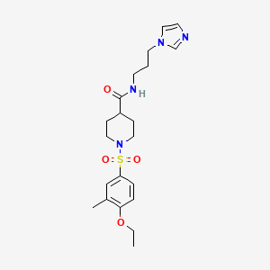 1-(4-ethoxy-3-methylbenzenesulfonyl)-N-(3-hydroxypropyl)piperidine-4-carboxamide