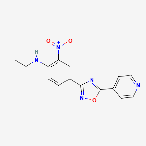 molecular formula C15H13N5O3 B7690769 N-ethyl-2-nitro-4-(5-(pyridin-4-yl)-1,2,4-oxadiazol-3-yl)aniline 
