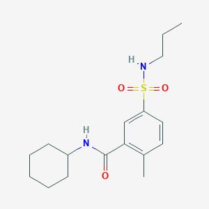 molecular formula C17H26N2O3S B7690784 N-cyclohexyl-2-methyl-5-(N-propylsulfamoyl)benzamide 