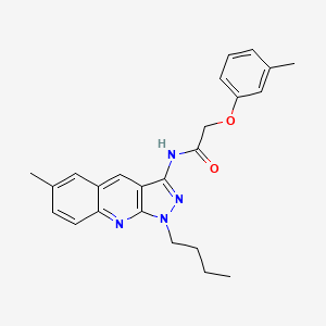 molecular formula C24H26N4O2 B7690807 N-(1-butyl-6-methyl-1H-pyrazolo[3,4-b]quinolin-3-yl)-2-(m-tolyloxy)acetamide 