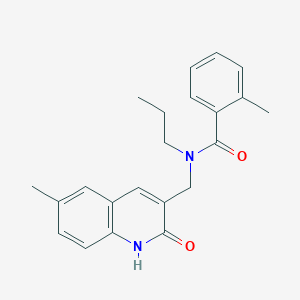 molecular formula C22H24N2O2 B7690825 N-((2-hydroxy-6-methylquinolin-3-yl)methyl)-2-methyl-N-propylbenzamide 