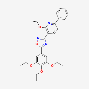 molecular formula C27H29N3O5 B7690839 3-(2-ethoxy-6-phenylpyridin-3-yl)-5-(3,4,5-triethoxyphenyl)-1,2,4-oxadiazole 