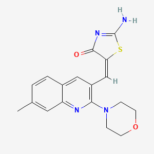 molecular formula C18H18N4O2S B7690855 (E)-2-imino-5-((7-methyl-2-morpholinoquinolin-3-yl)methylene)thiazolidin-4-one 