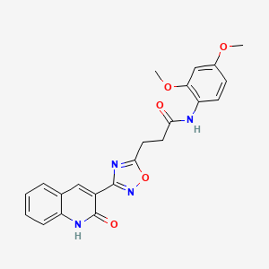 molecular formula C22H20N4O5 B7690873 N-(2,4-dimethoxyphenyl)-3-(3-(2-hydroxyquinolin-3-yl)-1,2,4-oxadiazol-5-yl)propanamide 