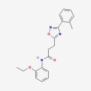 molecular formula C20H21N3O3 B7690908 N-(2-ethoxyphenyl)-3-(3-(o-tolyl)-1,2,4-oxadiazol-5-yl)propanamide 