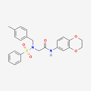 molecular formula C24H24N2O5S B7690914 N-tert-butyl-2-{N-[(4-methylphenyl)methyl]benzenesulfonamido}acetamide 