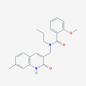 molecular formula C22H24N2O3 B7690915 N-((2-hydroxy-7-methylquinolin-3-yl)methyl)-2-methoxy-N-propylbenzamide 