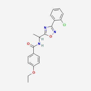 molecular formula C19H18ClN3O3 B7690935 N-(1-(3-(2-chlorophenyl)-1,2,4-oxadiazol-5-yl)ethyl)-4-ethoxybenzamide 