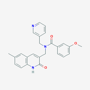 N-((2-hydroxy-6-methylquinolin-3-yl)methyl)-3-methoxy-N-(pyridin-3-ylmethyl)benzamide