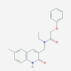 molecular formula C21H22N2O3 B7690990 N-ethyl-N-((2-hydroxy-6-methylquinolin-3-yl)methyl)-2-phenoxyacetamide 