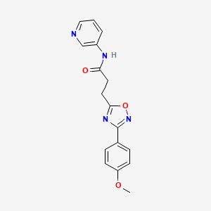 molecular formula C17H16N4O3 B7690997 3-(3-(4-methoxyphenyl)-1,2,4-oxadiazol-5-yl)-N-(pyridin-3-yl)propanamide CAS No. 849917-08-4