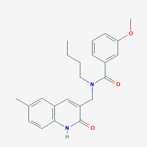 N-butyl-N-((2-hydroxy-6-methylquinolin-3-yl)methyl)-3-methoxybenzamide