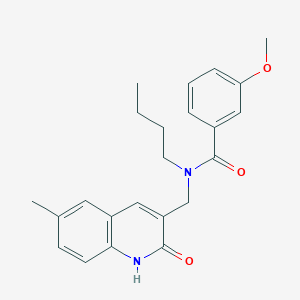 molecular formula C23H26N2O3 B7691005 N-butyl-N-((2-hydroxy-6-methylquinolin-3-yl)methyl)-3-methoxybenzamide 