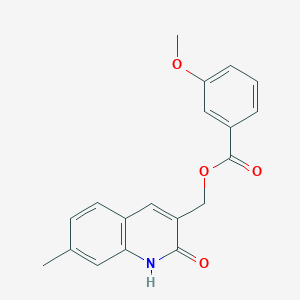 molecular formula C19H17NO4 B7691010 (2-hydroxy-7-methylquinolin-3-yl)methyl 3-methoxybenzoate 