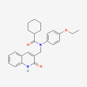 molecular formula C25H28N2O3 B7691039 N-(4-ethoxyphenyl)-N-((2-hydroxyquinolin-3-yl)methyl)cyclohexanecarboxamide 